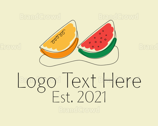 Papaya Watermelon Fruit Logo