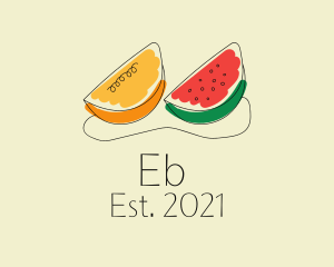 Natural - Papaya Watermelon Fruit logo design