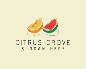 Citrus Watermelon Fruit  logo design