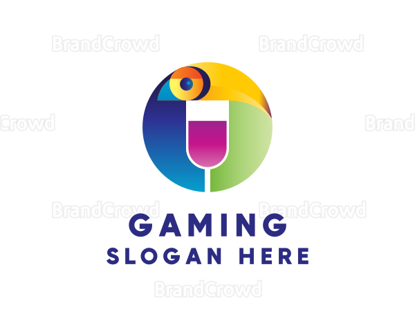 Wine Bird Badge Logo