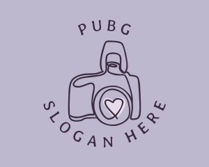 Shutter - Purple Heart Camera logo design