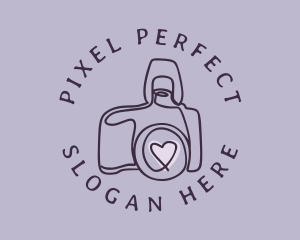 Slr - Purple Heart Camera logo design