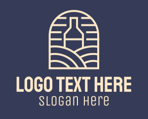 Pub - Wine Bottle Vineyard logo design