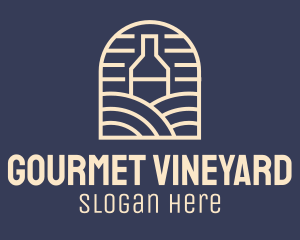 Wine Bottle Vineyard logo design