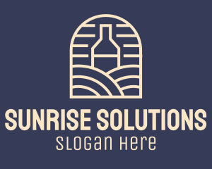 Day - Wine Bottle Vineyard logo design