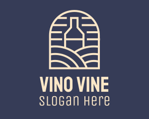 Wine - Wine Bottle Vineyard logo design