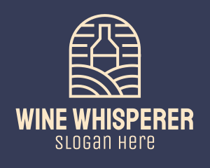 Sommelier - Wine Bottle Vineyard logo design