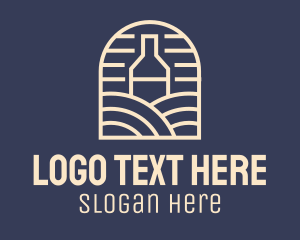 Liqueur - Wine Bottle Vineyard logo design