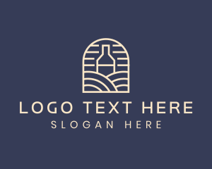 Day - Wine Bottle Vineyard logo design