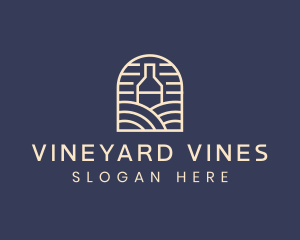 Wine Bottle Vineyard logo design