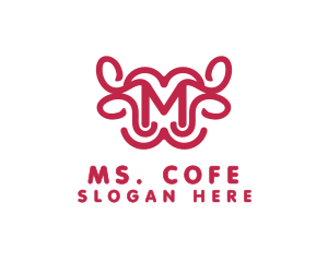 Pink Buffalo M Outline logo design