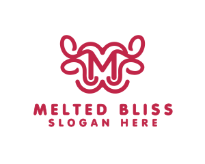 Pink Buffalo M Outline logo design