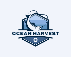 Hexagon Marine Fishing logo design