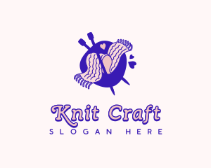 Handicraft Knitting Heart logo design