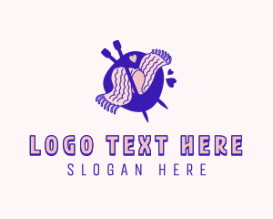 Hobby - Handicraft Knitting Scarf logo design