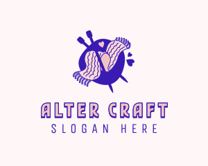 Handicraft Knitting Scarf logo design