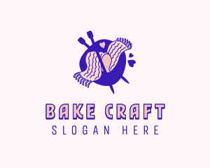 Handicraft Knitting Scarf logo design