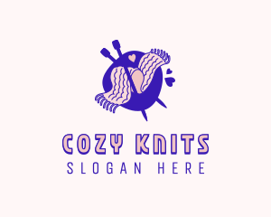 Handicraft Knitting Scarf logo design