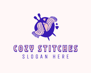 Handicraft Knitting Scarf logo design