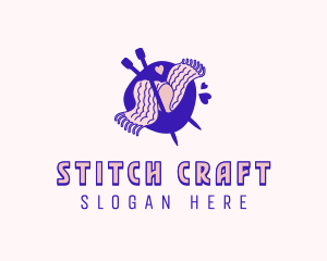 Handicraft Knitting Scarf logo design