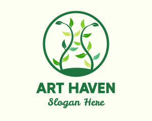 Green Organic Tree logo design