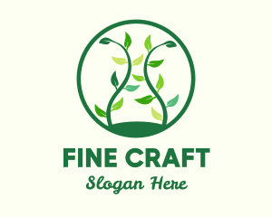 Green Organic Tree logo design