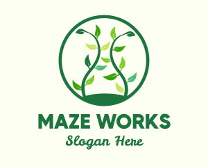 Green Organic Tree logo design