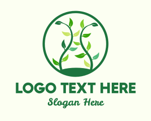 Farmer - Green Organic Tree logo design