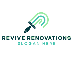 Renovation - Painter Paintbrush Renovation logo design