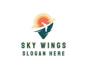 Airplane - Airplane GPS Travel logo design