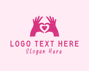 Deaf Community - Love Heart Hand logo design