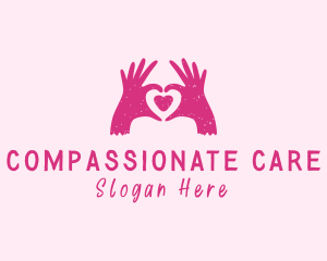 Caring - Love Heart Hand logo design