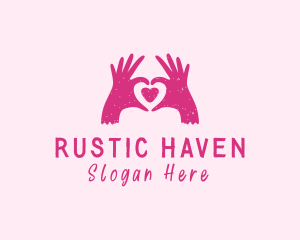 Love Heart Hand logo design