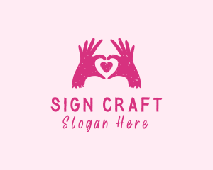 Love Heart Hand logo design