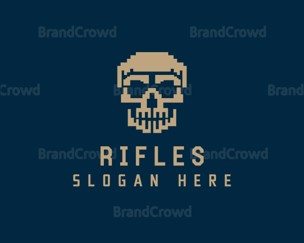 Retro Pixelated Skull Logo