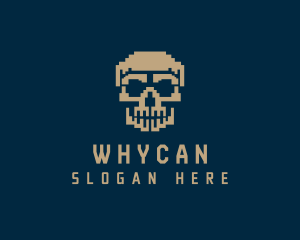 Retro Pixelated Skull Logo