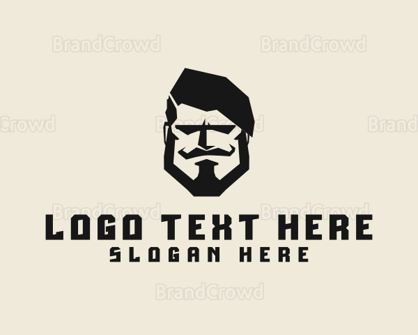 Angry Hipster Man Logo