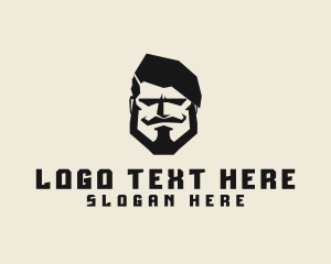 Hipster - Angry Hipster Man logo design