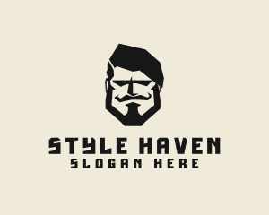 Man - Angry Hipster Man logo design