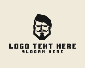 Angry Hipster Man Logo