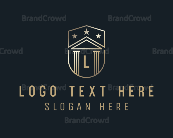 Luxury Column Shield Pillar Logo