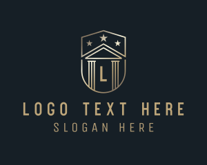 Institution - Luxury Column Shield Pillar logo design