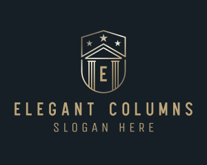 Luxury Column Shield Pillar logo design