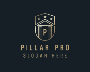 Luxury Column Shield Pillar logo design