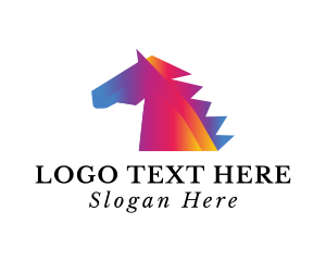 Advertising - Gradient Horse Equine logo design