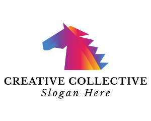 Gradient Horse Equine logo design