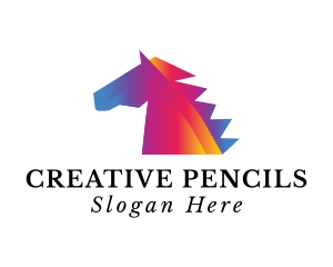 Gradient Horse Equine logo design