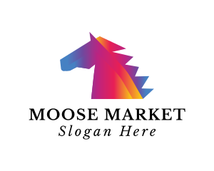 Gradient Horse Equine logo design