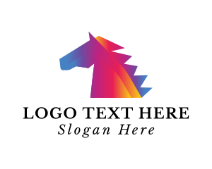Creative Agency - Gradient Horse Equine logo design