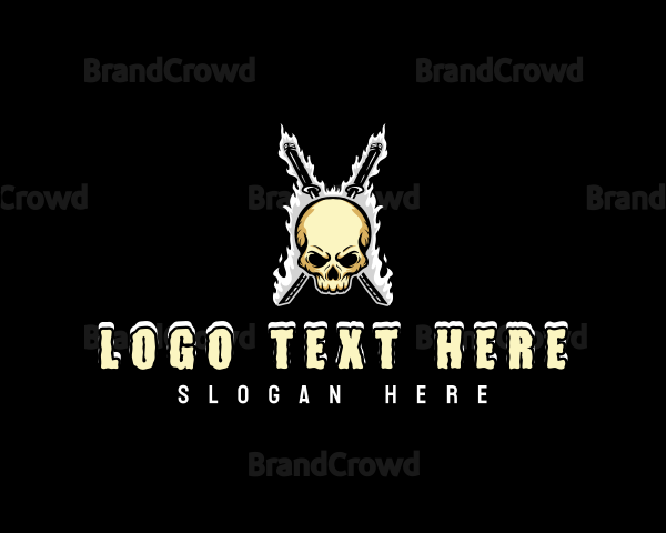 Katana Skull Blade Logo